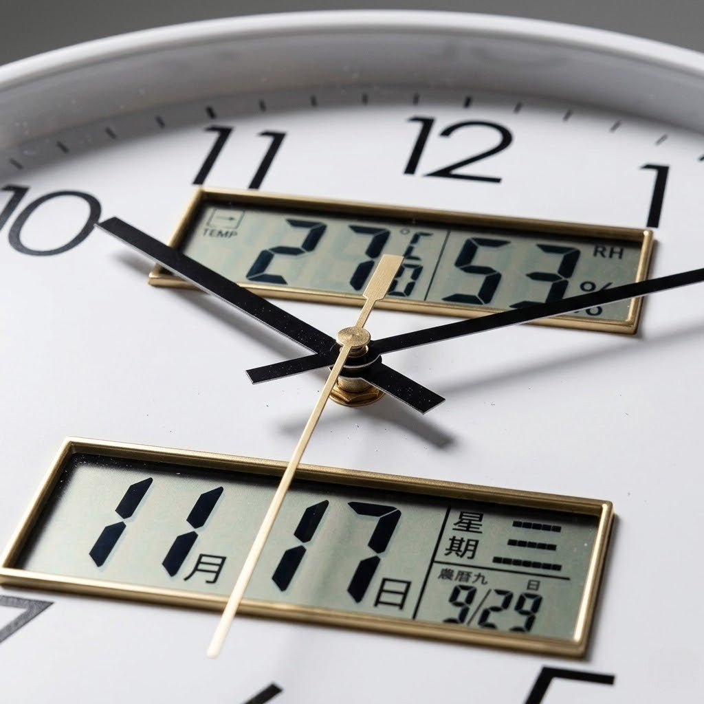 Modern Wall Clock - 3-in-1 Design with Calendar & Thermometer 5