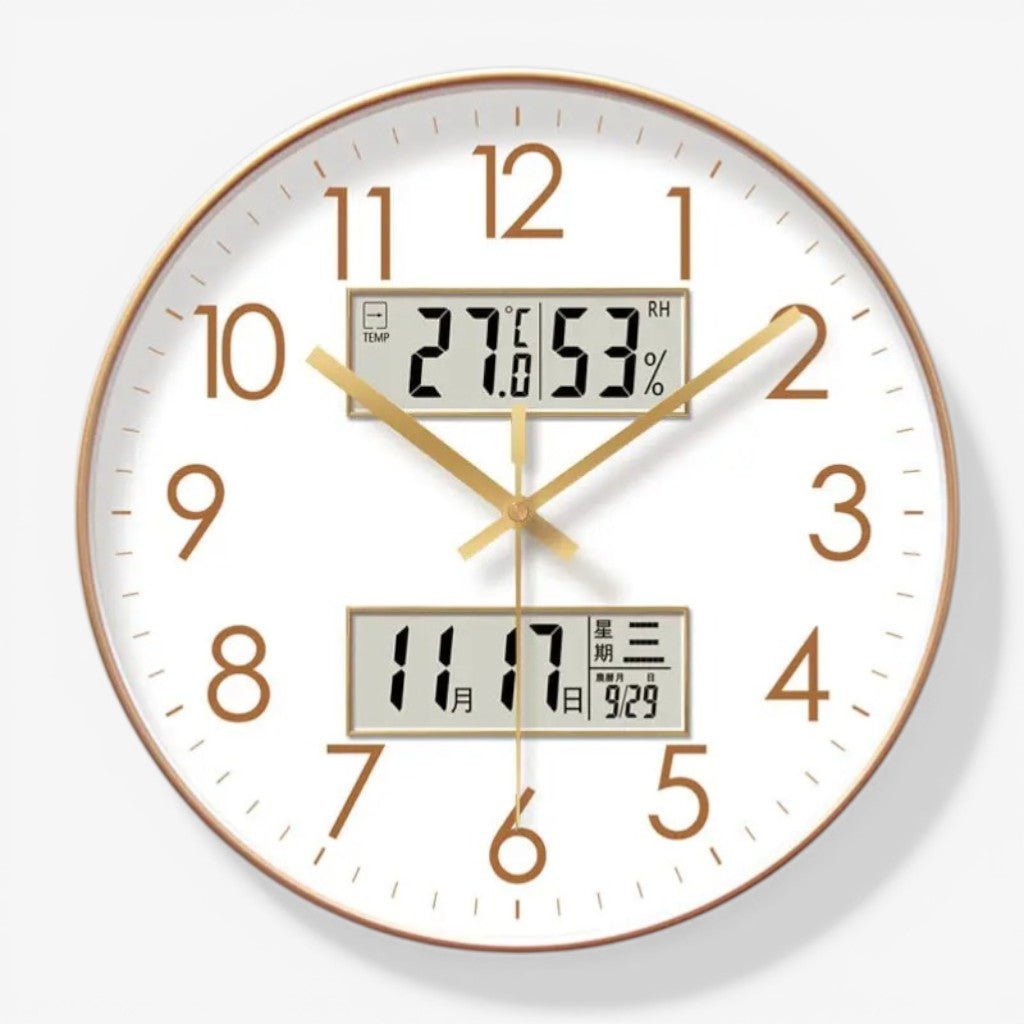 Modern Wall Clock - 3-in-1 Design with Calendar & Thermometer 6