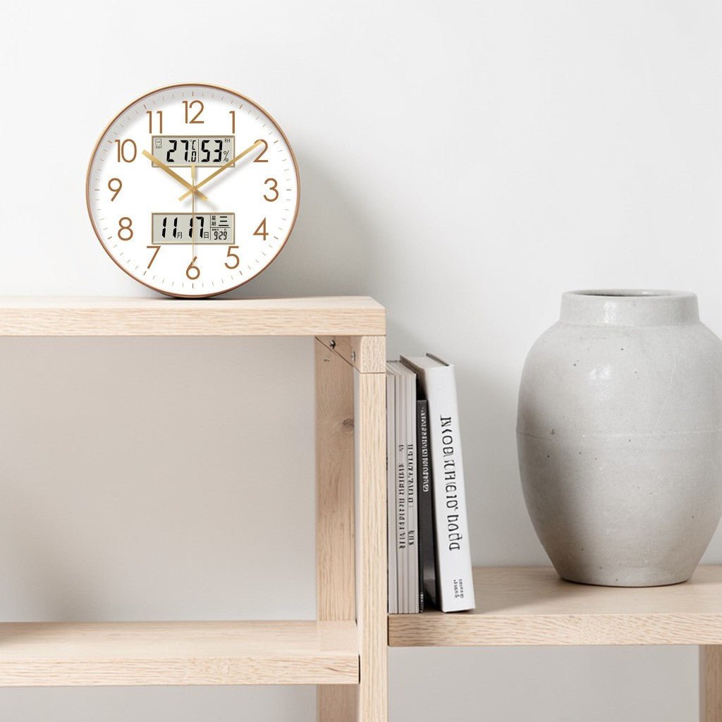 Modern Wall Clock - 3-in-1 Design with Calendar & Thermometer 7